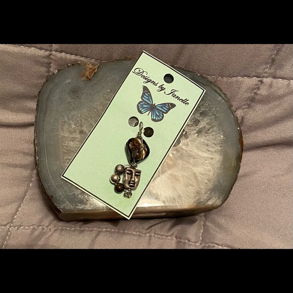 Designs by Janelle - Handmade Silver Wire Face Charm - Picture 3 of 11